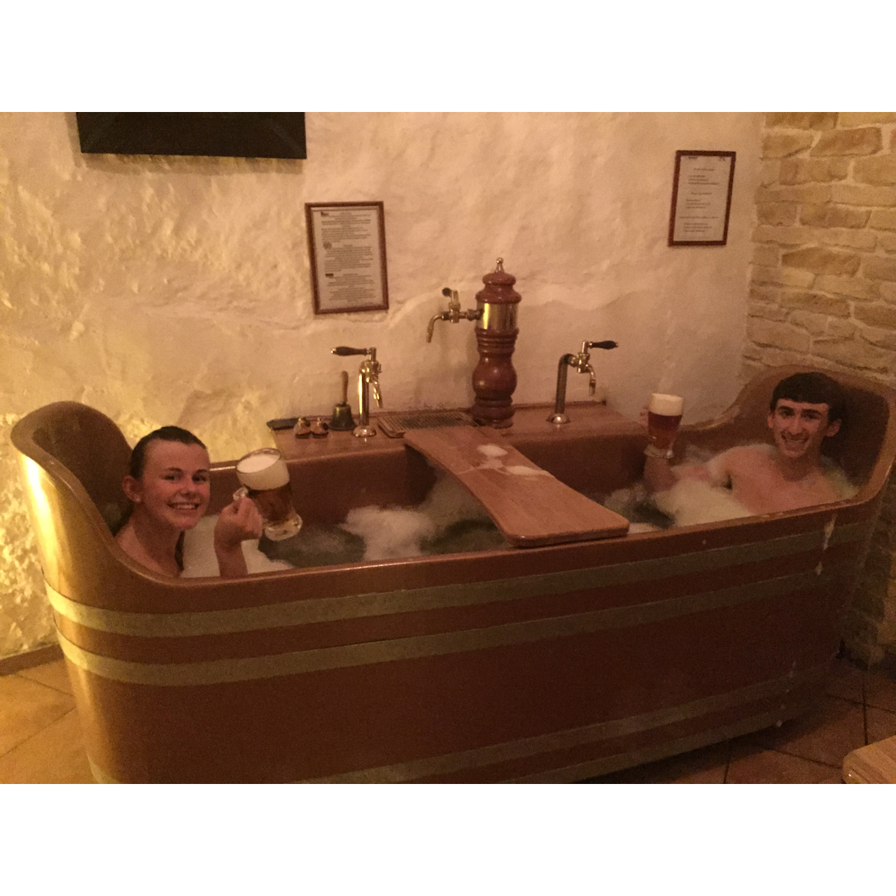 2015 - Prague, Czech Republic - Bernard Beer Spa - Unlimited beer on bath taps :D - Per Amber's recommendation!