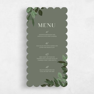 Green Scalloped Wedding Menu - Summerlin