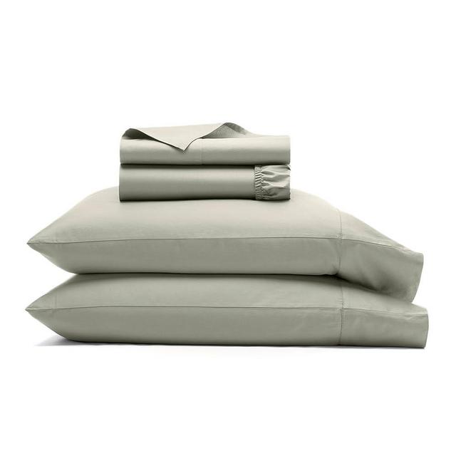 BOLL & BRANCH Signature Hemmed Sheet Set - Queen, Sageleaf - Luxury 100% Organic Cotton - Includes 1 Flat, 1 Fitted, 2 Pillowcases - Buttery Soft