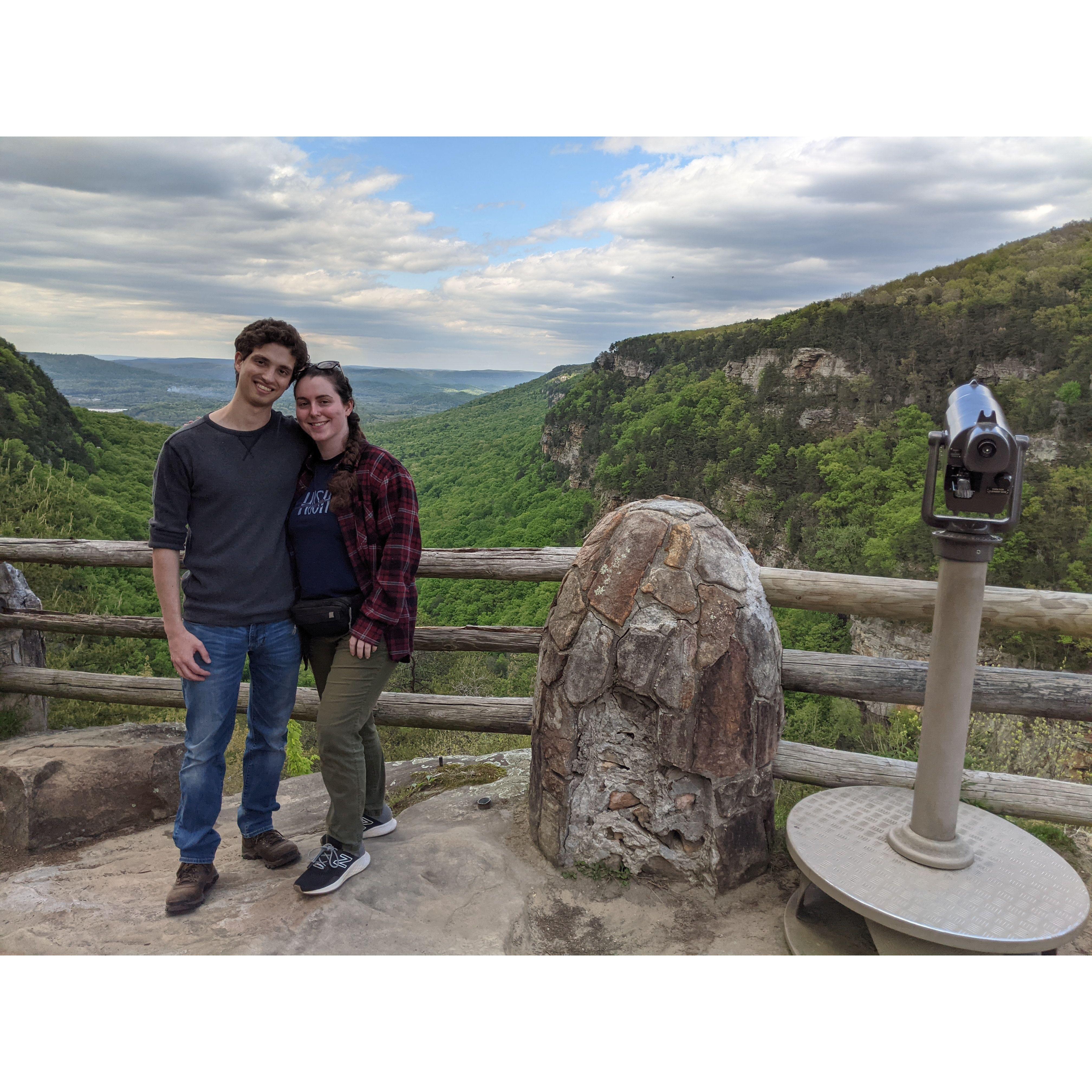 Visiting the sites at Cloudland Canyon during a camping trip