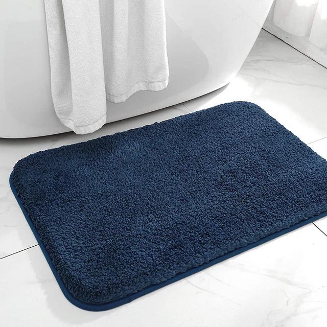 DEXI Bathroom Rug Mat, 43x24, Extra Soft and Absorbent Bath Rugs, Machine Wash Dry, Non-Slip Carpet Mat for Tub, Shower, and Bath Room, Navy