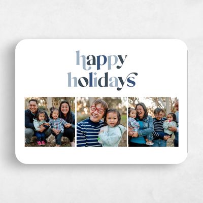Blue Rounded Holiday Card - Langtree Landscape