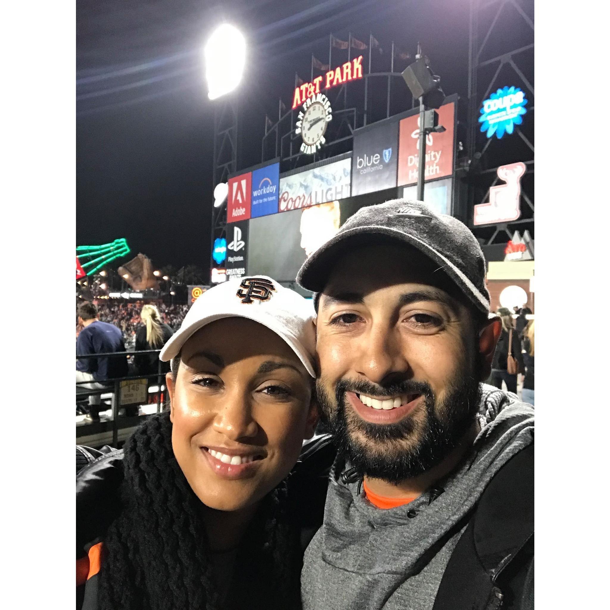 Giants baseball game at AT&T Park in San Francisco, Ca.