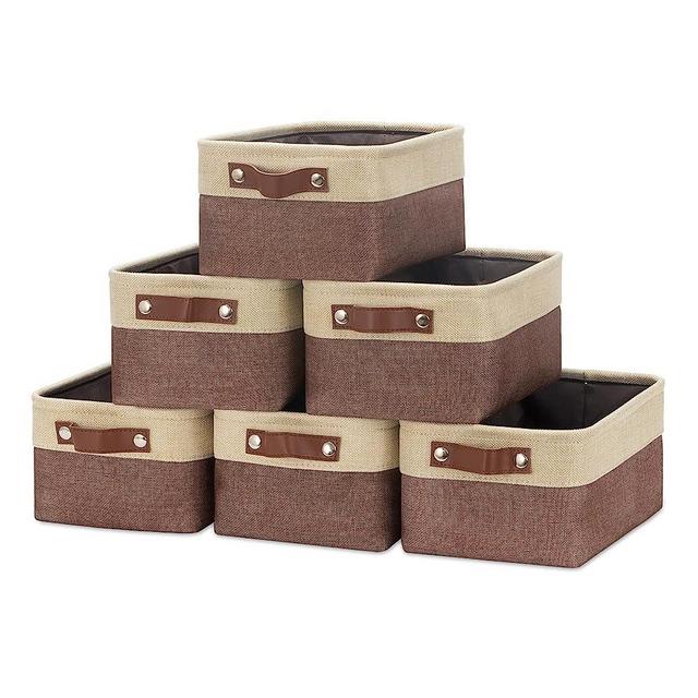 LoforHoney Home Fabric Storage Bins with Lids for Organizing, Foldable  Storage Boxes with Lids for Shelves, Clothes Baskets with Cotton Rope  Handles, Closet Storage Bins, Large, Beige & Brown, 2-Pack