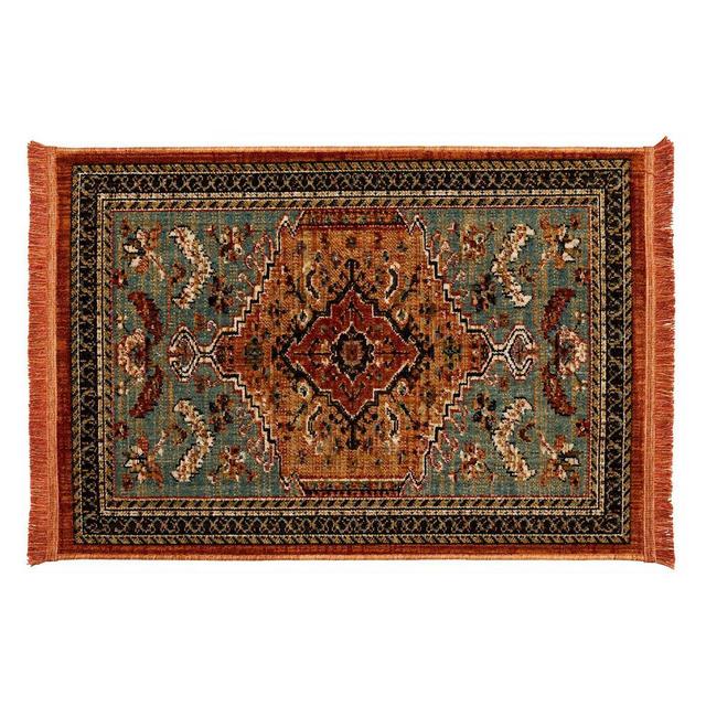 2'5"x3'8" Floral Woven Accent Rug Green/Red - Threshold™