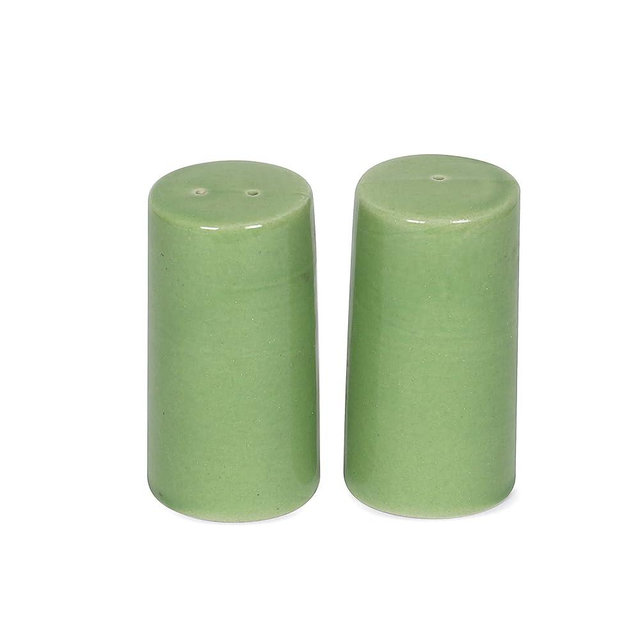 Ceramic Salt and Pepper Shakers| Holder for Dining Table|Dispensers for Home & Kitchen Green (Set of 2)