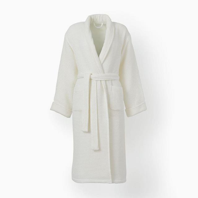 Organic Spa Waffle Robe, White, Small
