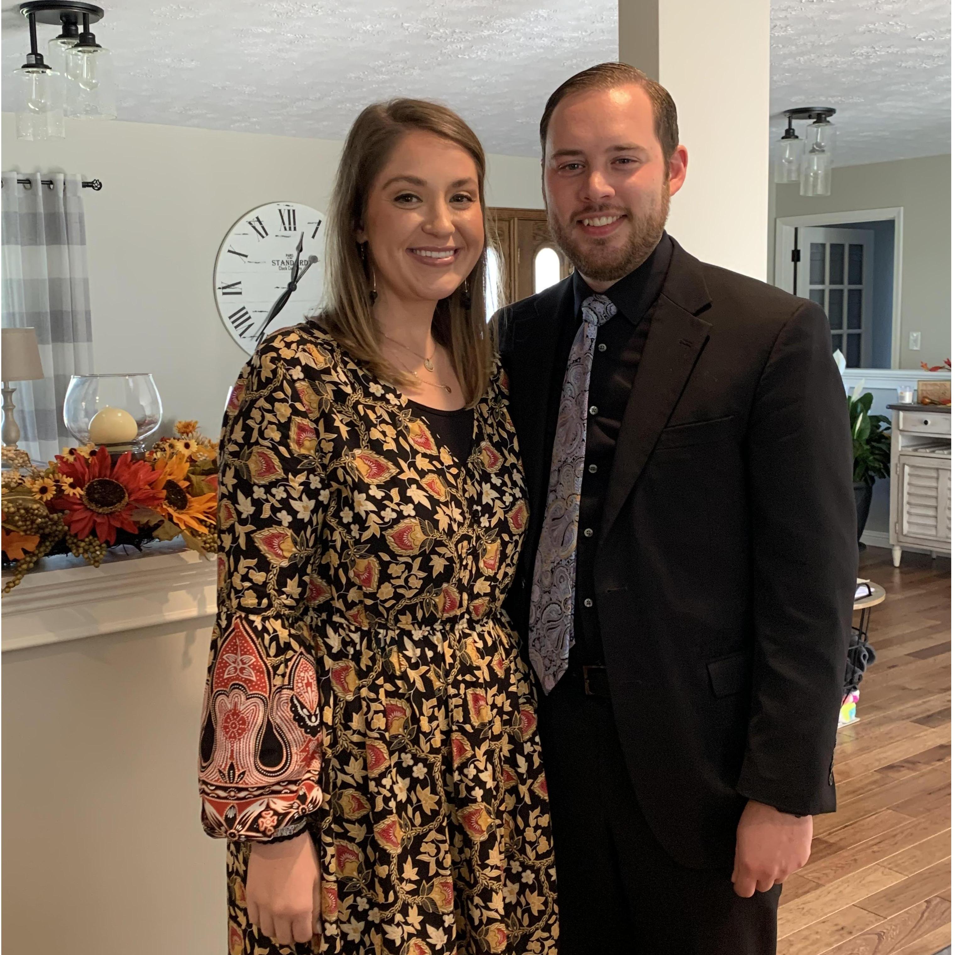 Taking a picture when you're both dressed up is a must!
