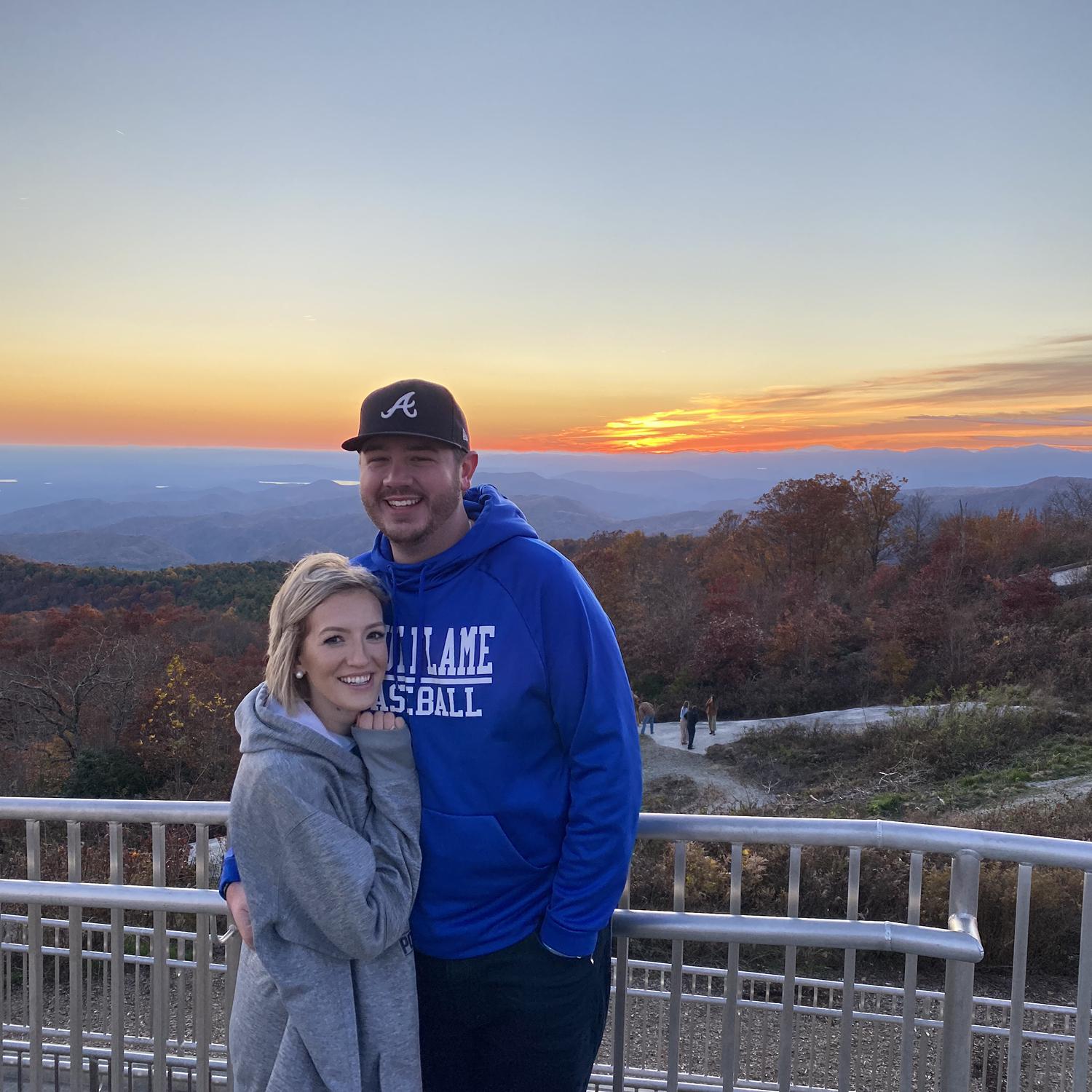 Our very first photo together, at Sassafras Mountain!