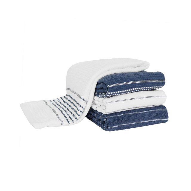 All-Clad Skipping Stripe Wave Cotton Kitchen Towels, Set of 4