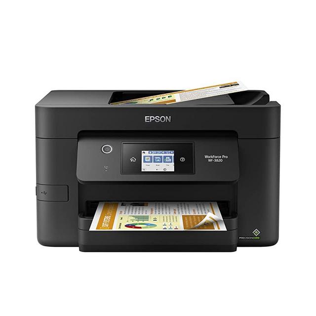 Epson Workforce Pro WF-3820 Wireless All-in-One Printer with Auto 2-Sided Printing, 35-Page ADF, 250-sheet Paper Tray and 2.7" Color Touchscreen, Works with Alexa