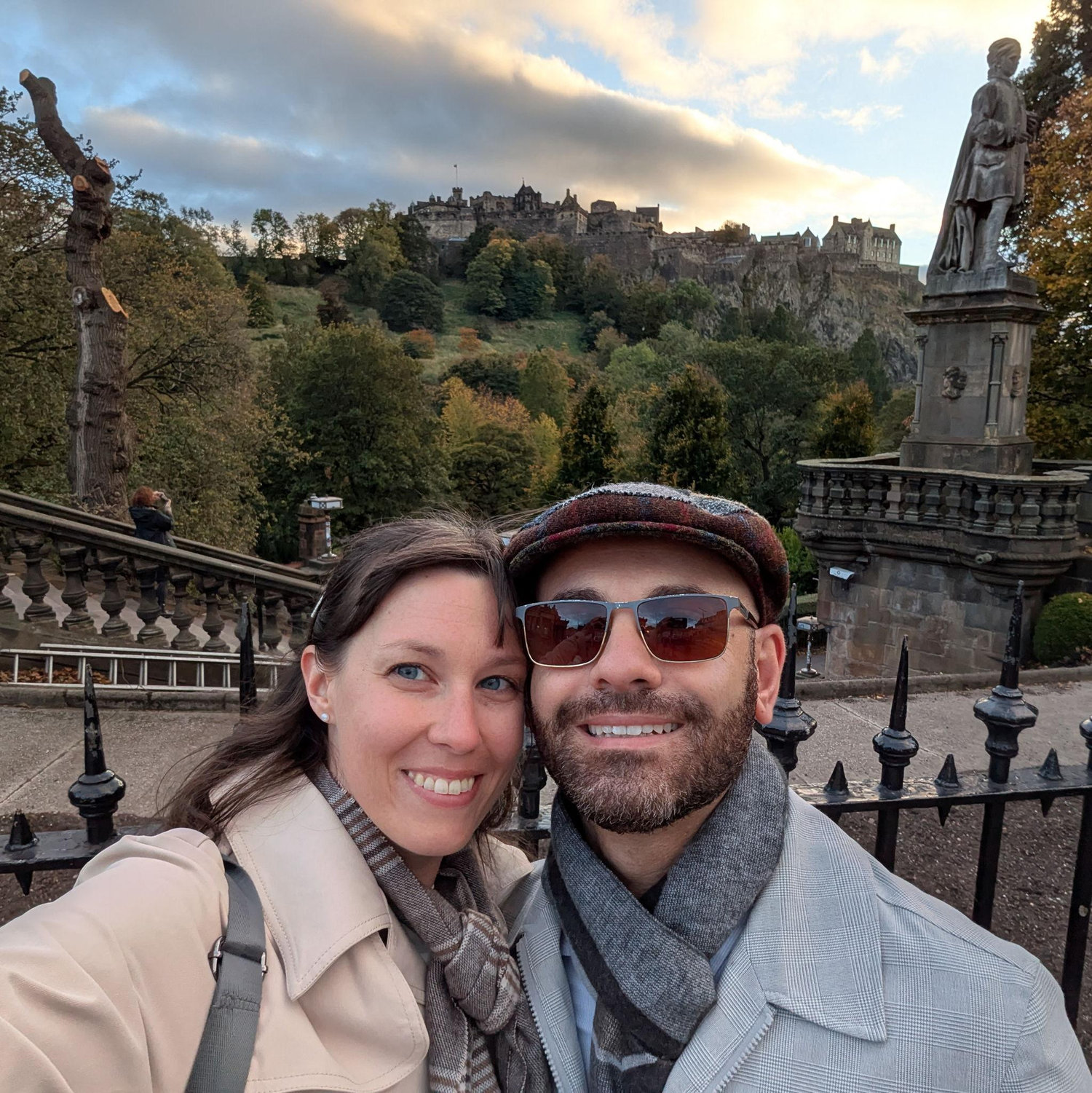 Our first picture after we got engaged! Edinburgh, Scotland, October 2025