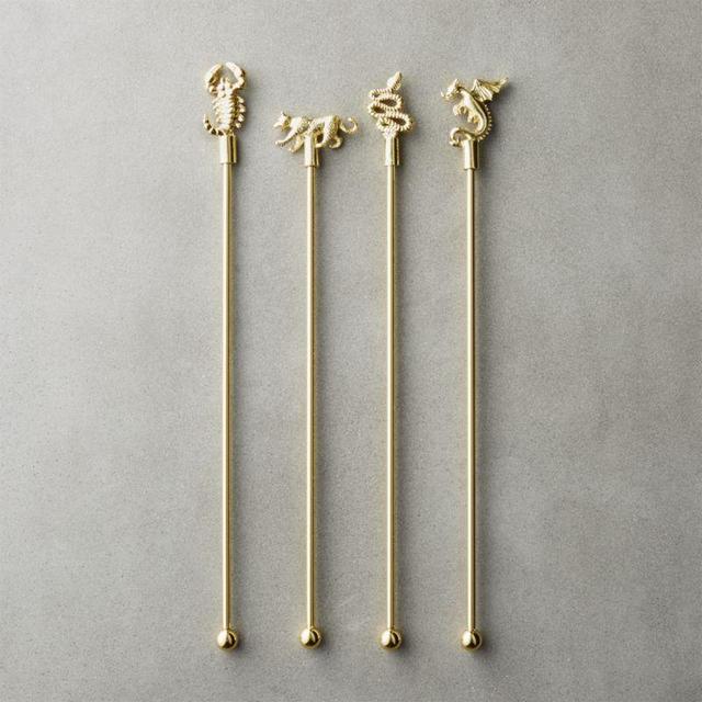 Prowl Gold Cocktail Stirrers Set of 4