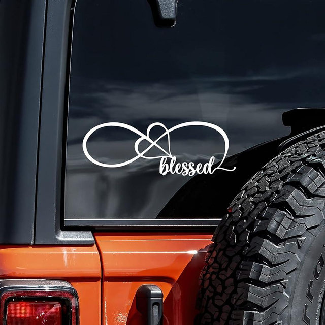 Blessed Infinity Love Decal Vinyl Sticker Auto Car Truck Wall Laptop | White | 8" x 2"