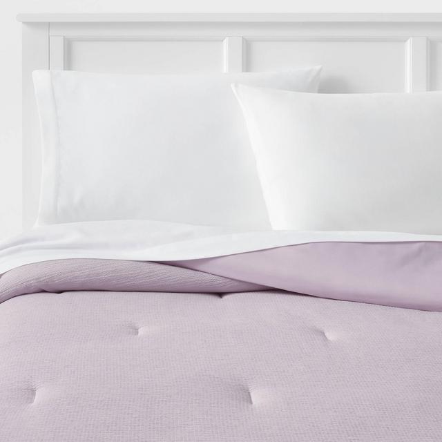 King Microfiber Micro Texture Comforter Light Purple - Room Essentials™