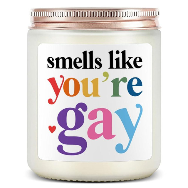 Gay Gifts Candle, Pride Gifts for Gay Man Stuff, Pride Month for Men LGBTQ Lesbian Bisexual Transgender Queer, Rainbow Gag Funny Adult Christmas Scented Candles