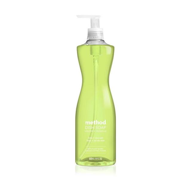 Method Dish Soap, Lime + Sea Salt, Biodegradable Formula, Tough on Grease, 18 Fl Oz (Pack of 1)
