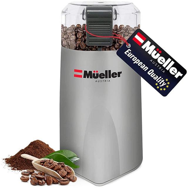 Mueller Austria HyperGrind Precision Electric Spice/Coffee Grinder Mill with Large Grinding Capacity and HD Motor also for Spices, Herbs, Nuts, Grains, Grey