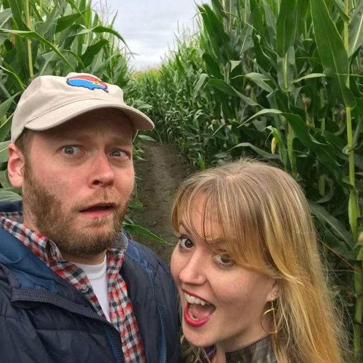 Getting spooked in a corn maze in the fall of 2017