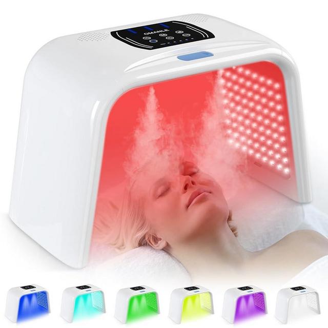 Holsn Red Light Therapy for Face Body 7 Color Therapy Light Photon LED Light Therapy Lamp with Spray, Professional LED Face Mask Light Therapy Mask Facial Beauty Machine SPA Skin Care Rejuvenation
