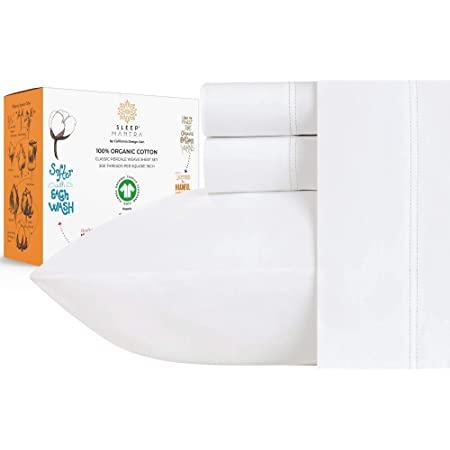 White Cotton Percale Queen Bedsheet Set