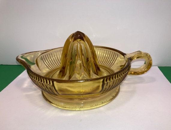 Vintage Yellow Amber Juicer with Spout