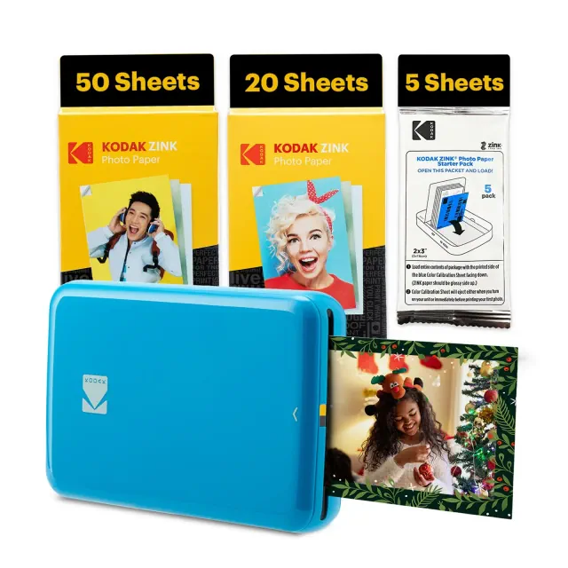 Kodak Step Mobile Instant Photo Printer 2x3" & Zink Photo Paper Bundle