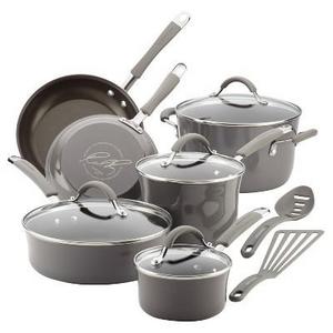 Rachael Ray 12pc Sea Salt Cucina Cookware Set Gray