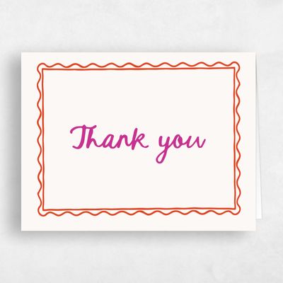 Red Whimsical Wedding Thank You - Nyssa Landscape