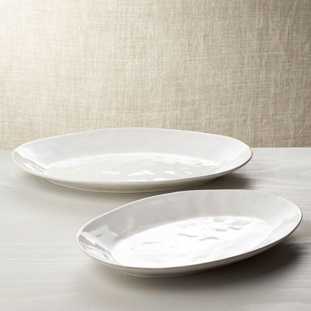 Marin White Large Oval Serving Platter
