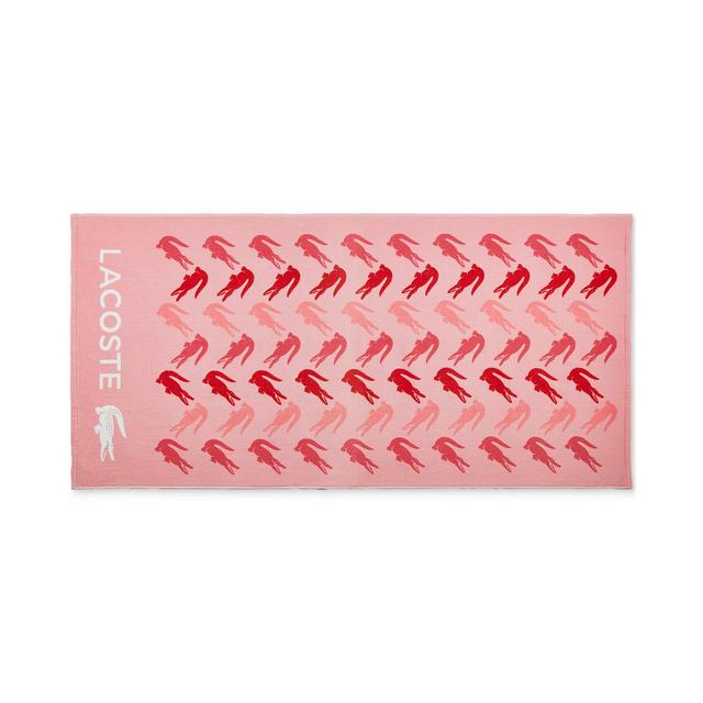 Lacoste Home Sandbar Logo Croc Cotton Beach Towel