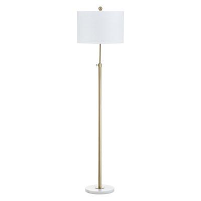 65" June Adjustable Metal/Marble LED Floor Lamp Brass (Includes Energy Efficient Light Bulb) - JONATHAN Y
