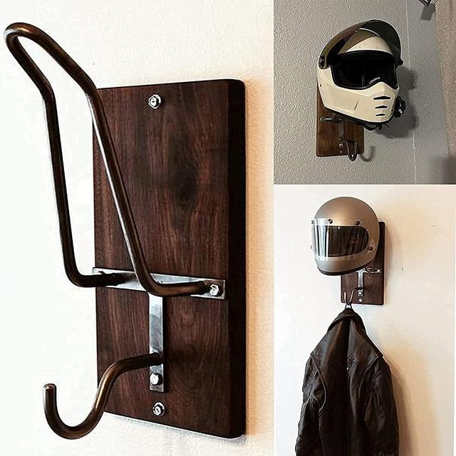 Adayn Motorcycle Helmet Rack and Jacket Hook,Motorcycle Helmet and Jacket Holder Wall Mount,New Holder Hook Rack Storage Wall Mount Hanger forfor Coats, Hats, Caps and Helmet Mount