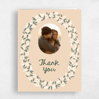 Beige Wedding Thank You - Marguerite Photo