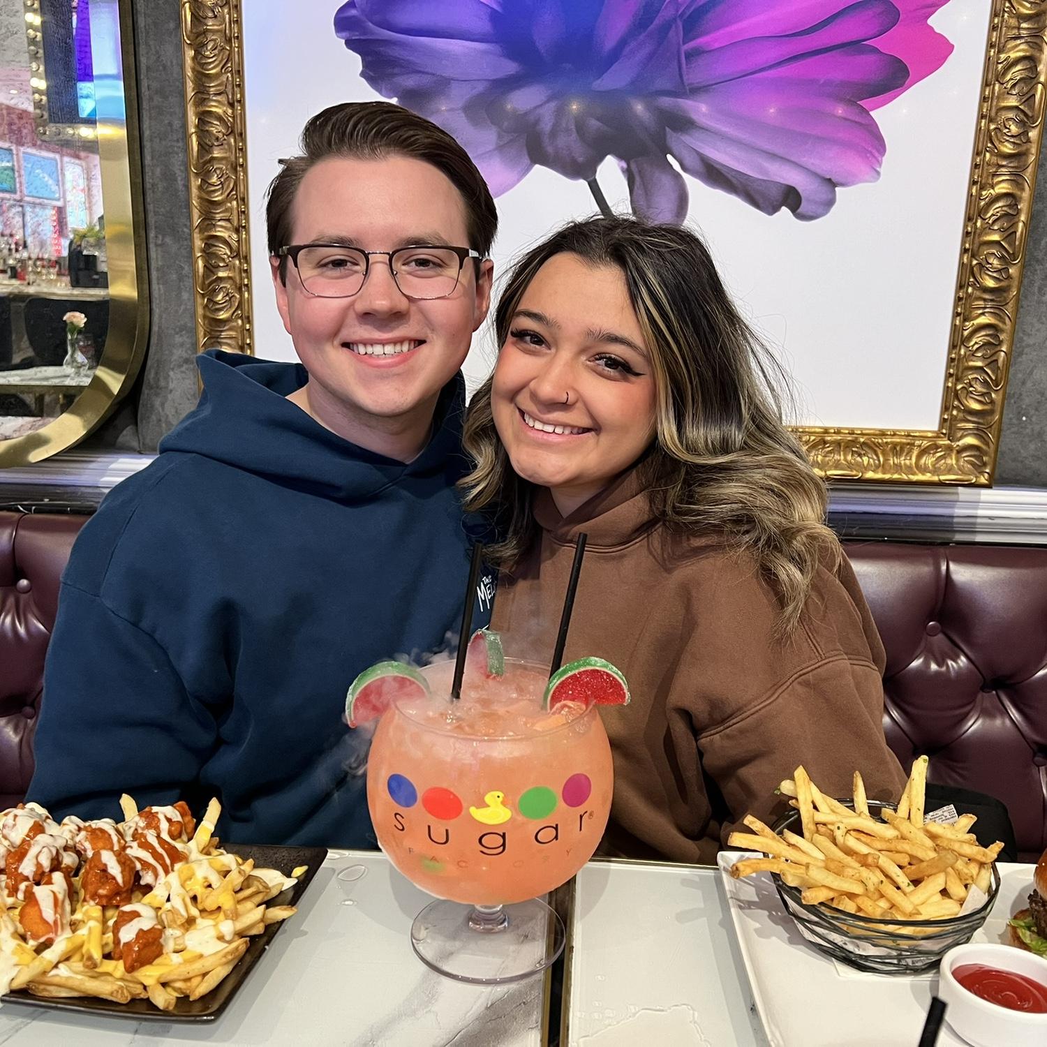 Trying a fun drink at It's Sugar in Vegas!