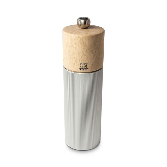 Peugeot Line Pepper Mill, Natural Aluminum, 7"