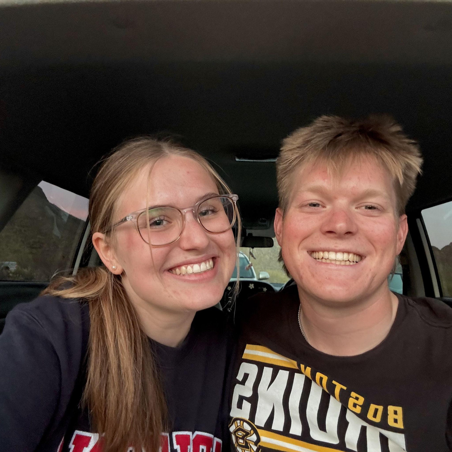 One of our first dates to see the sunset! Esther made Tommy sit in the back of her Kia Soul for an hour...