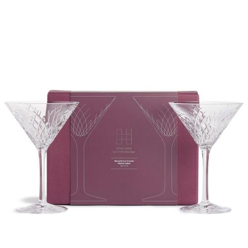 Barwell Cut Crystal Martini Glass, Set of Two