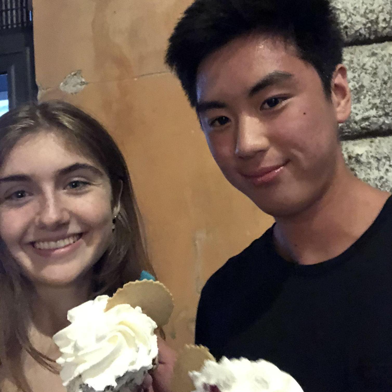 Eating gelato in Rome