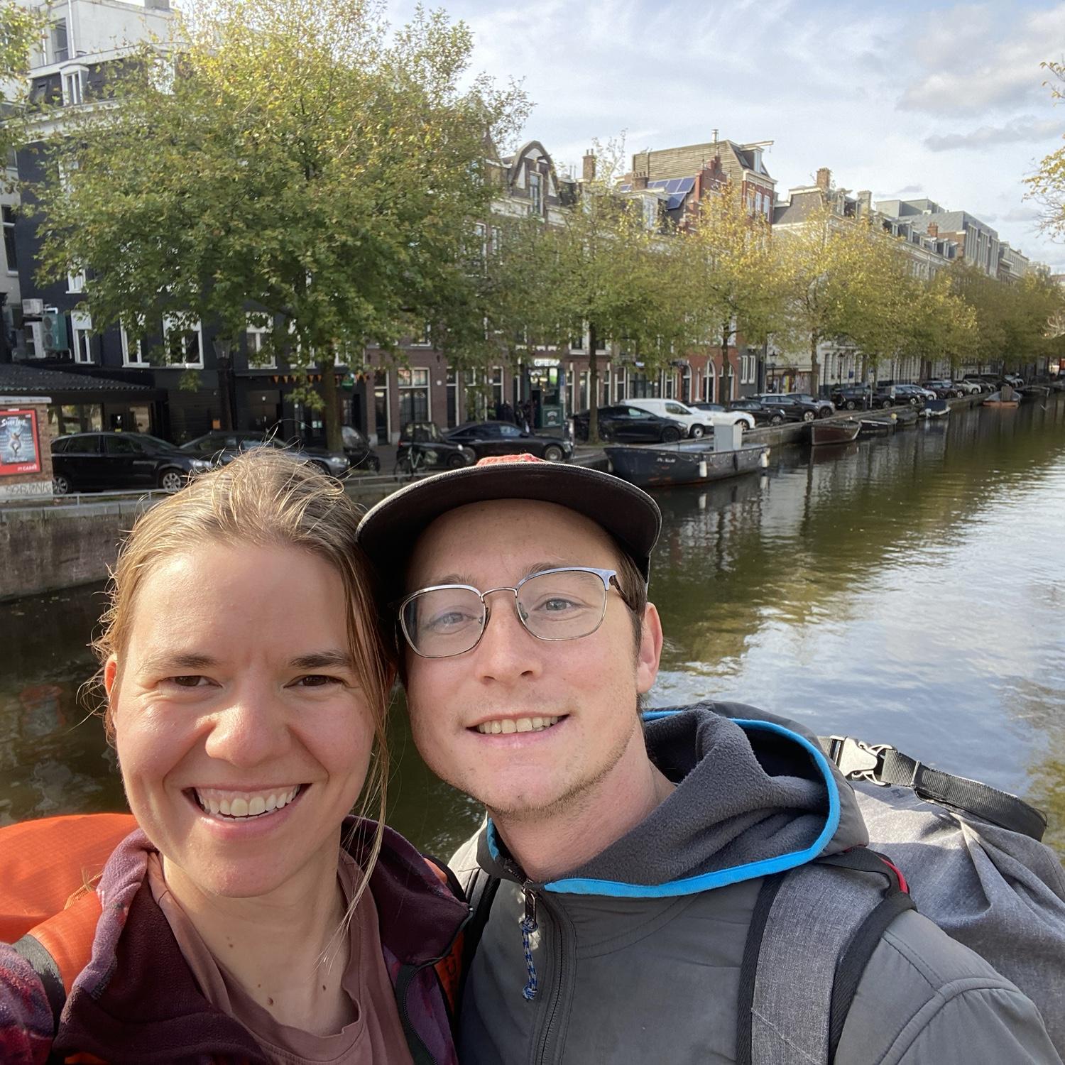 A couple of jet-lagged Alaskans exploring Amsterdam