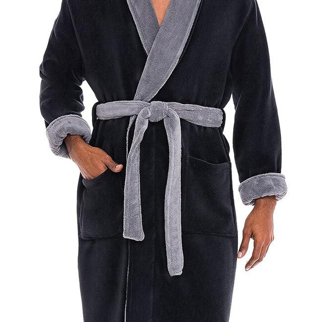 Alexander Del Rossa Mens Robe Plush, Bath Robe for Men, Lightweight Robes, Warm Fleece Bathrobe