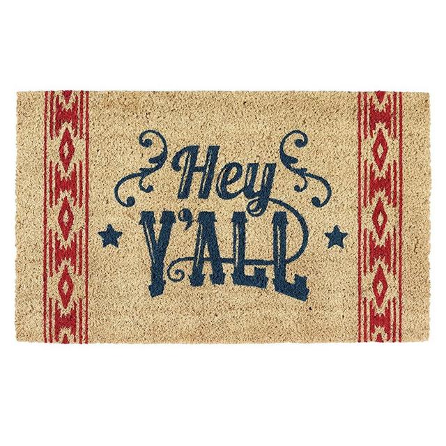 DII Natural Coir Doormat, Decorative Hello Mat, 18x30, Hey Y'all