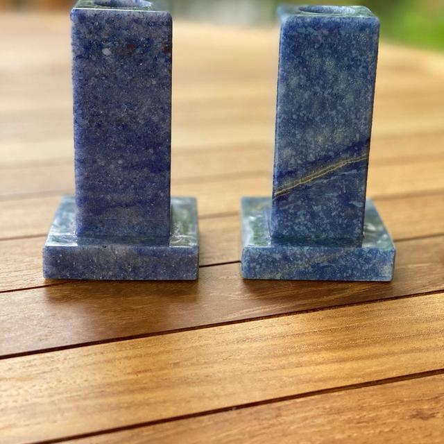 Sodalite Candlesticks Straight Edged