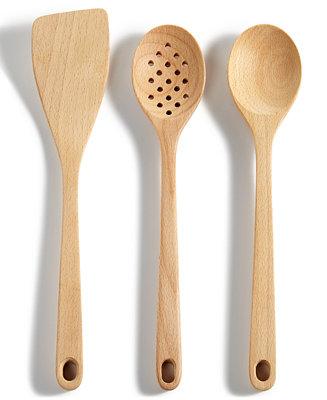 Martha Stewart 3-Pc. Beech Wood Utensil Set