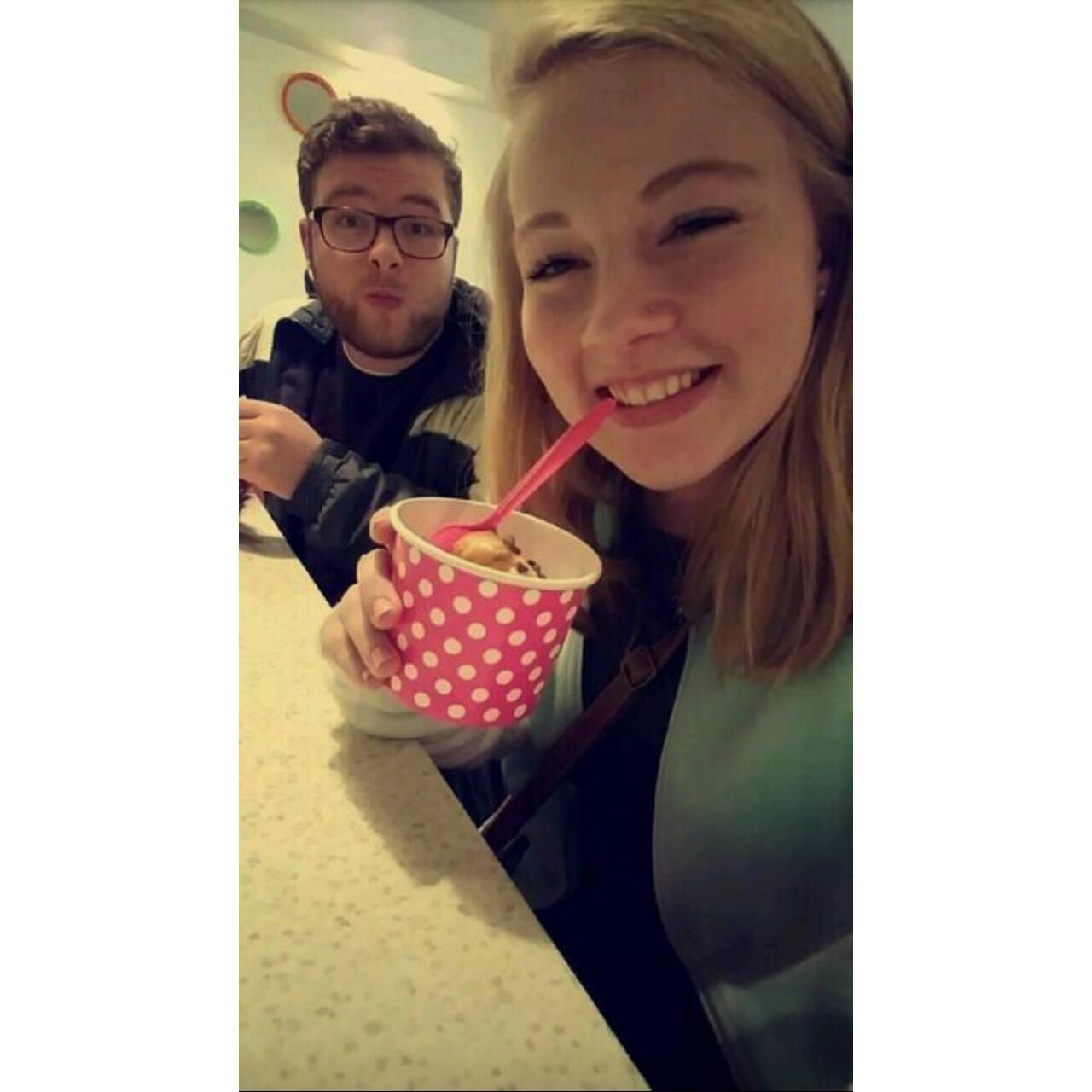 Our second date to Toppings Frozen Yogurt in Big Rapids!