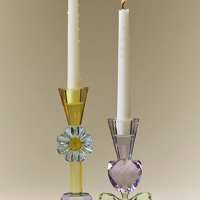 Cut Glass Figural Candle Holder