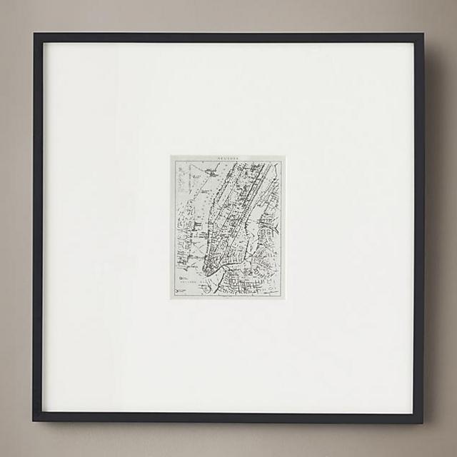 Christopher Wilcox: C. 1900 Metallic Leaf City Maps - New York Silver