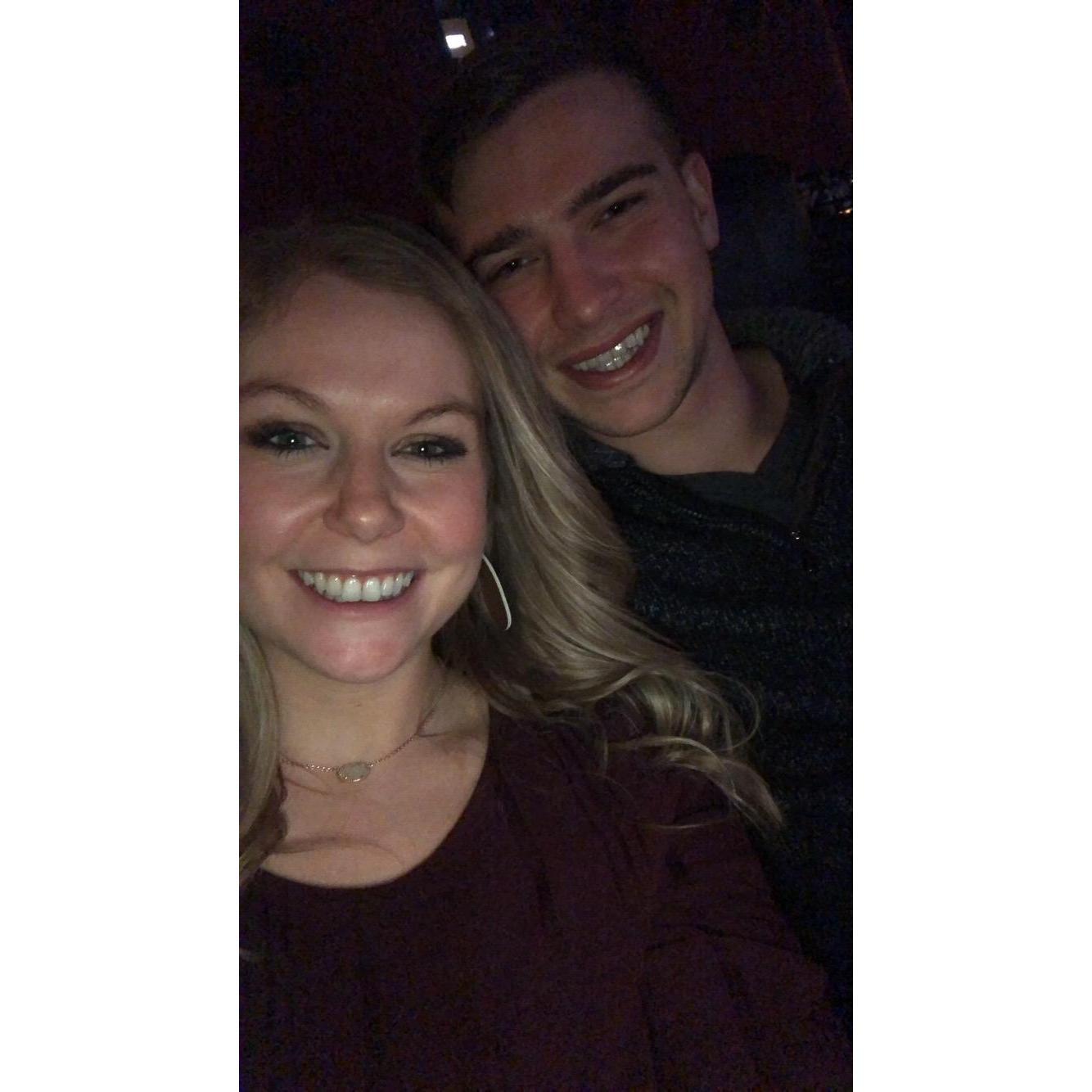 Our first photo together Valentine's Day 2019 - it was for our Mom's on our second date