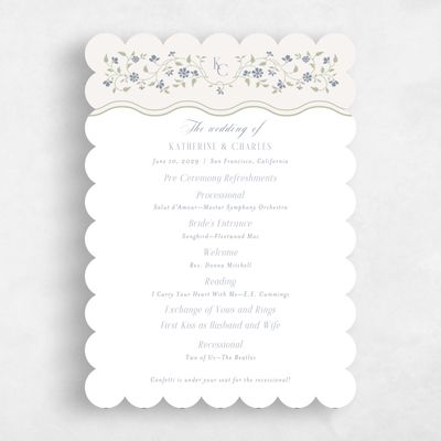 Beige Scalloped Wedding Program - Siofra