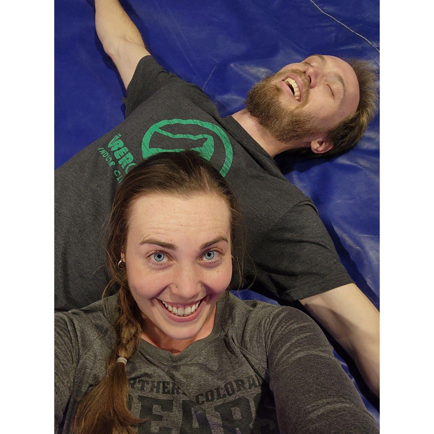Jan 14: Ninja gym date! Chase was dying and Emily took swift action, seizing the opportunity for selfies.